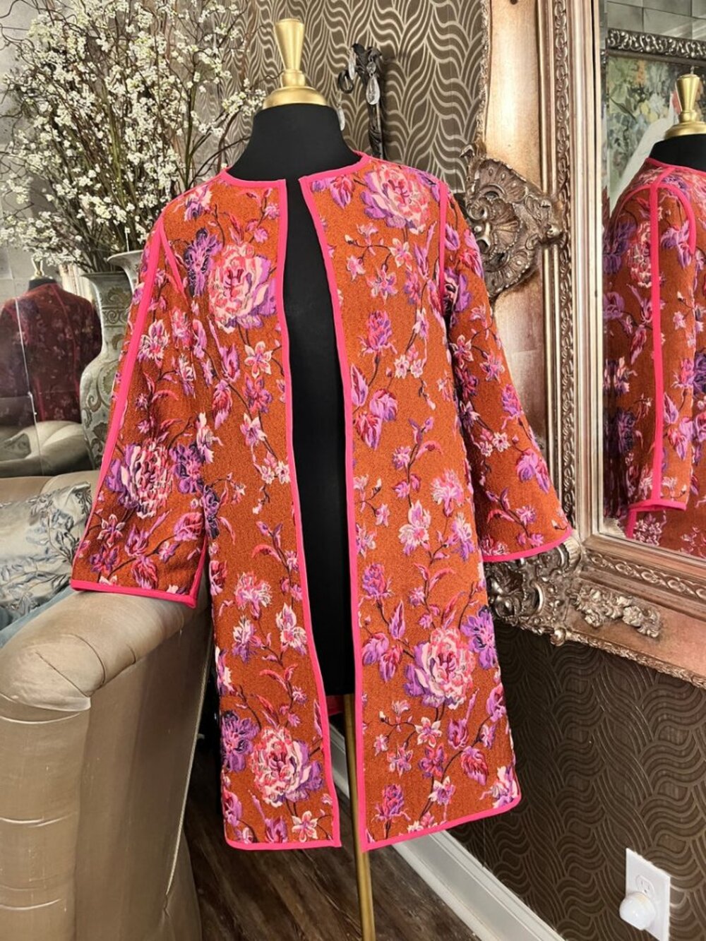 Rara Avis vibrant floral print jacket coat